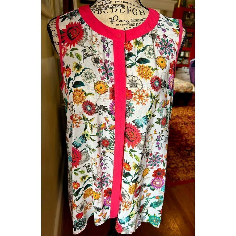 Nicole by Nicole Miller Floral Sheer Flowy Top